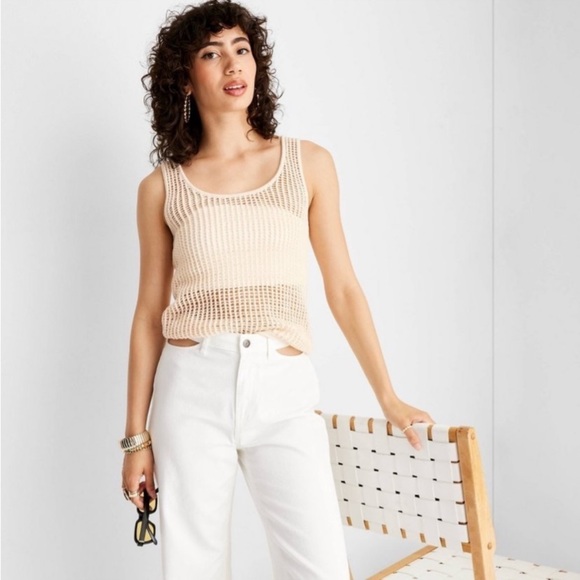 Women's Crochet Tank Sweater Cream - Future Collective with Alani Noelle - Picture 2 of 7